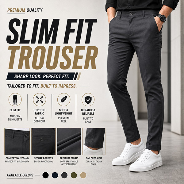 Slim Fit Trousers Manufacturer